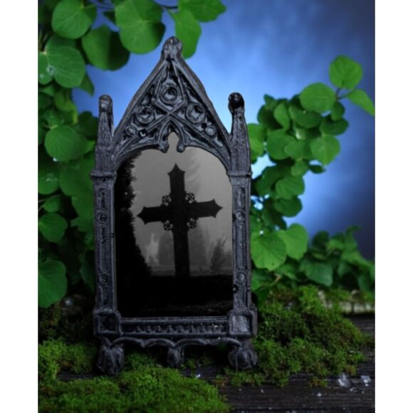 Black Cross Pin Gothic Purse Religious Cemetery Accessory Backpack Badge - Picture 2 of 3